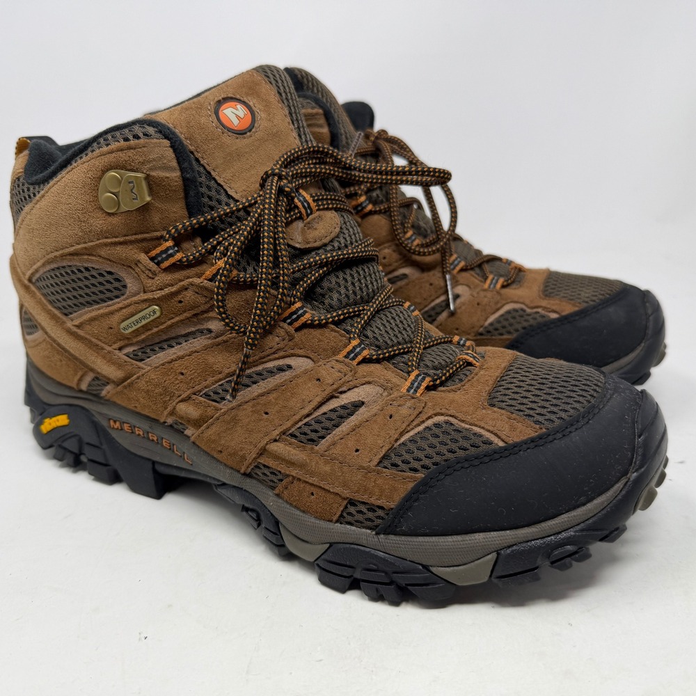 Merrell Hiking Boots Mens 12 Moab 2 Mid Waterproof Earth Brown EUC